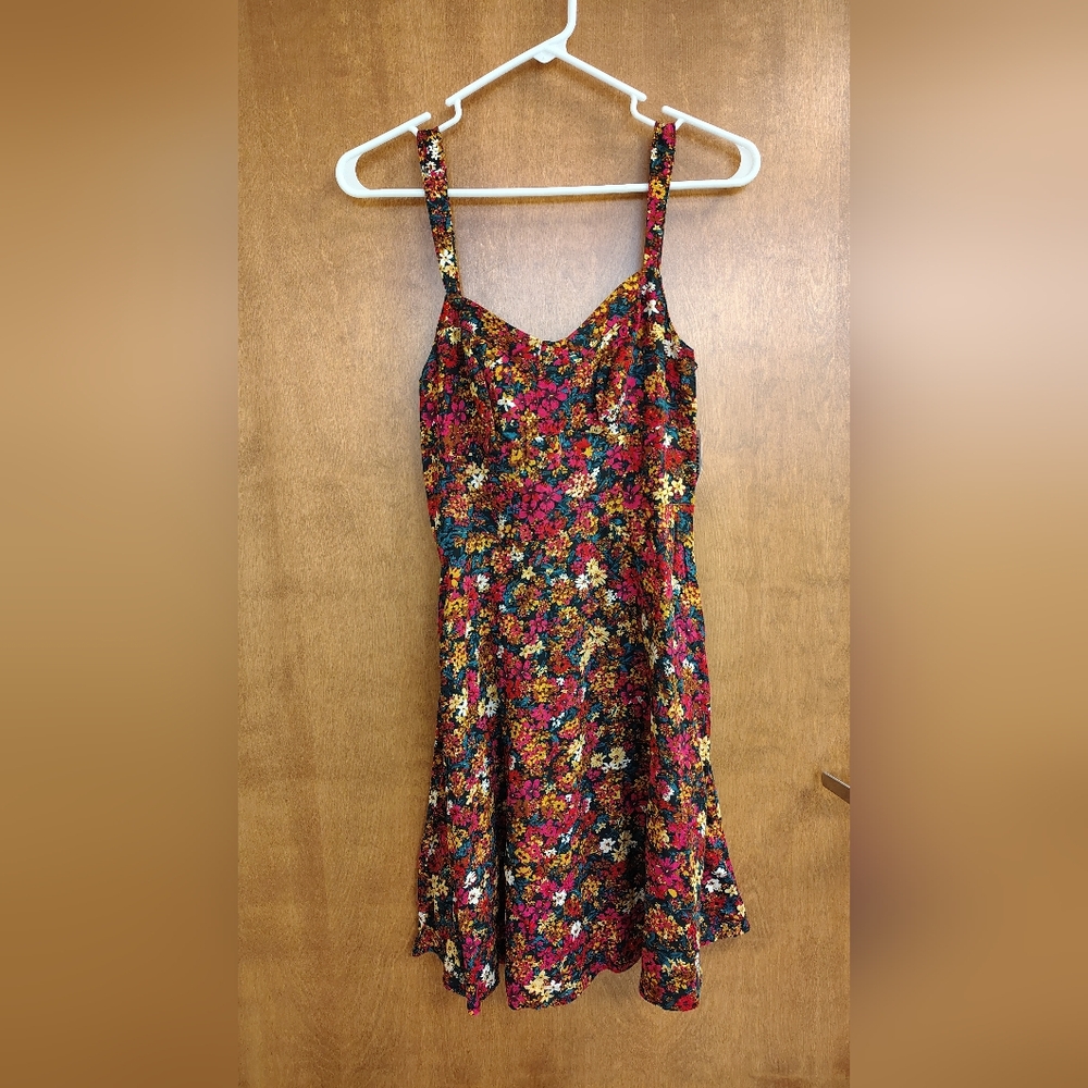 Old Navy Colorful Floral Sundress With Smocked Back Panel